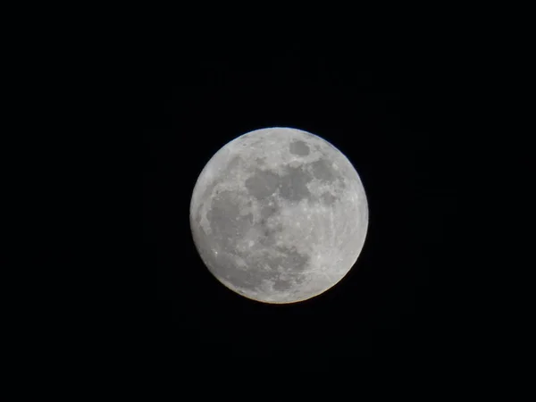 Pleine Lune Sur Fond Ciel Noir — Photo