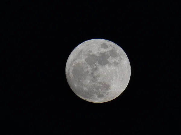 Pleine Lune Sur Fond Ciel Noir — Photo