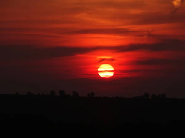 Beau Coucher Soleil Wallpeper Backgrounf — Photo