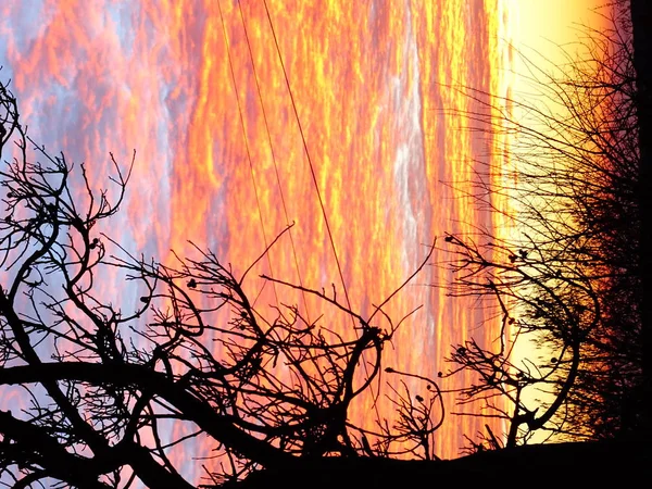 Fiery Bright Sunrise Sky — Stock Photo, Image