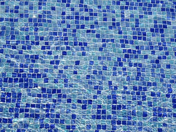 Blue Swimming Pool Floor Tiles — Stock Photo, Image