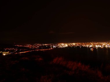 Gece Cityscape panoramik görünüm