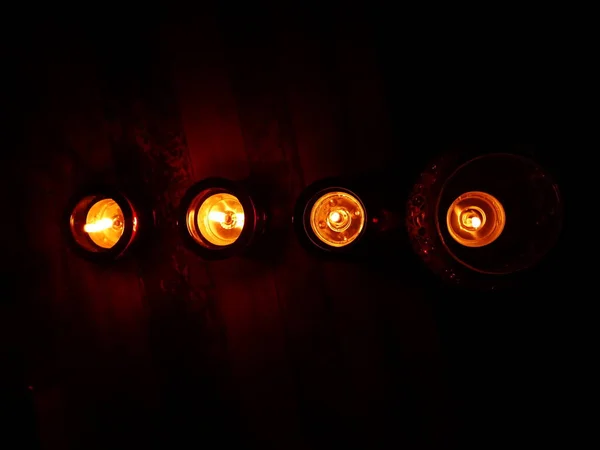 Candele Rosse Buio — Foto Stock