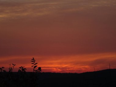 Pembe günbatımı gökyüzü güzel görünümü