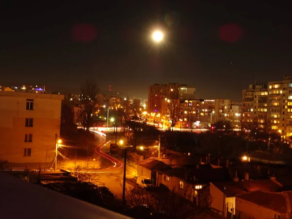 Vue Panoramique Sur Paysage Nocturne — Photo