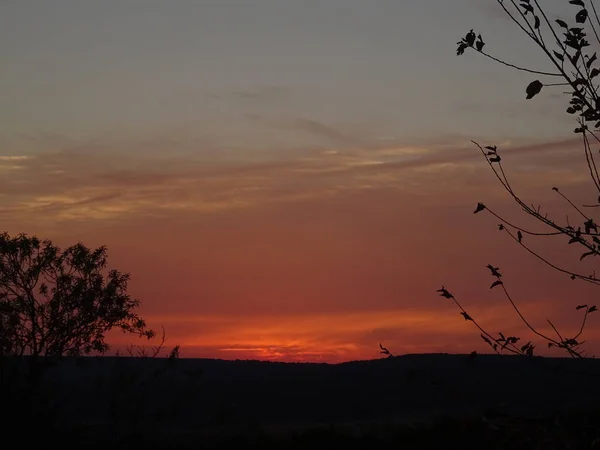 Belle Vue Sur Ciel Rose Coucher Soleil — Photo