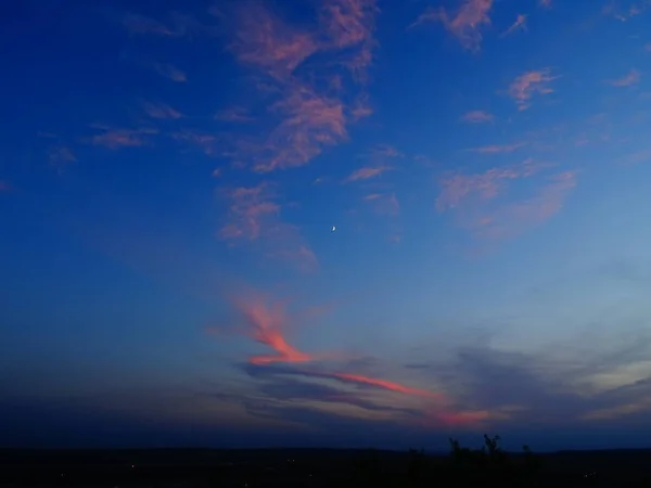 Blue Sky Pink Clouds — Stock Photo, Image