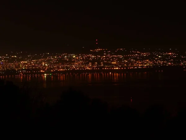 Panoramisch Zicht Nacht Cityscape — Stockfoto