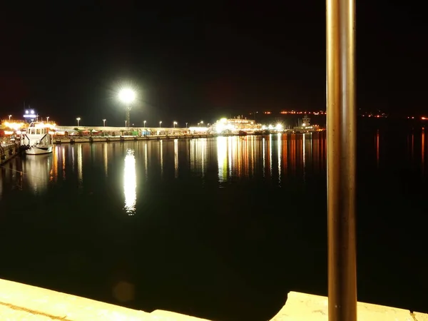 Zeehaven Nacht — Stockfoto