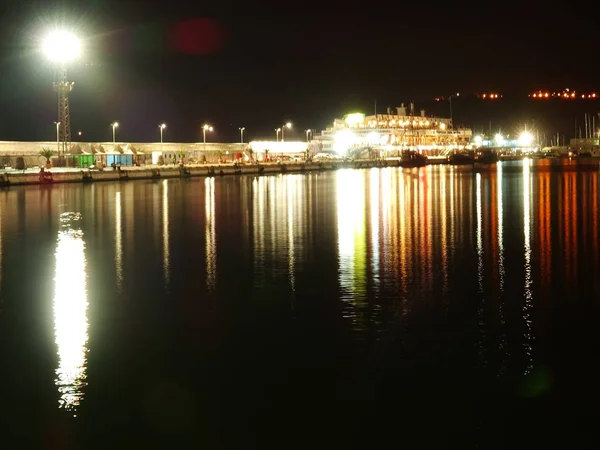 Porto Marittimo Notte — Foto Stock
