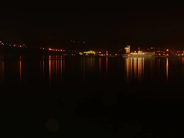 Zeehaven Nacht — Stockfoto