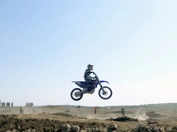 Extrema Competição Fora Estrada Motocicleta — Fotografia de Stock