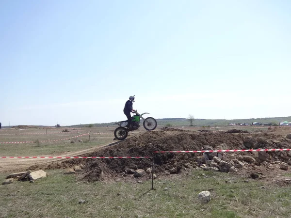 Extrema Competição Fora Estrada Motocicleta — Fotografia de Stock