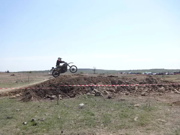 Extrema Competição Fora Estrada Motocicleta — Fotografia de Stock