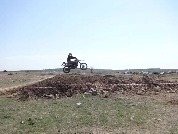 Extrema Competição Fora Estrada Motocicleta — Fotografia de Stock