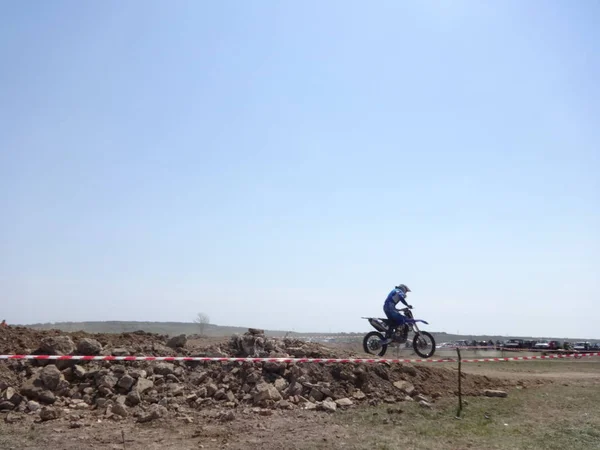 Extrema Competição Fora Estrada Motocicleta — Fotografia de Stock