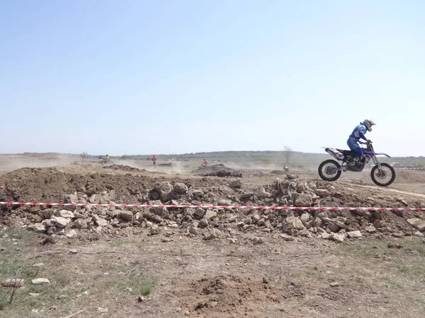 Extrema Competição Fora Estrada Motocicleta — Fotografia de Stock