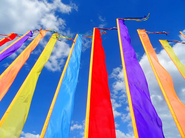 Colorful Vertical Flags Background Sky — Stock Photo, Image