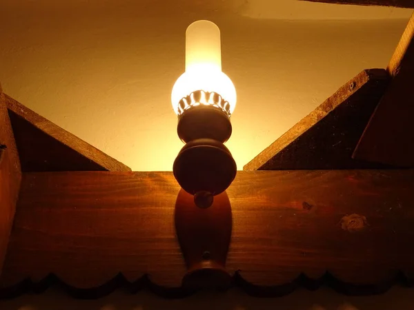 Vintage Lampa Nocą — Zdjęcie stockowe