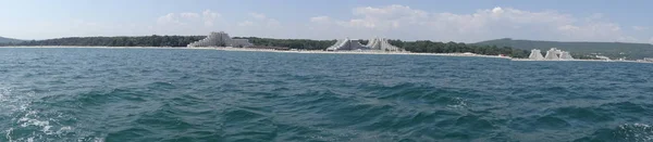 Panorama Coast View Boat Water — Stock Photo, Image