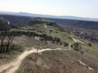 Bir plato reklamın bir şehir Üstten Görünüm