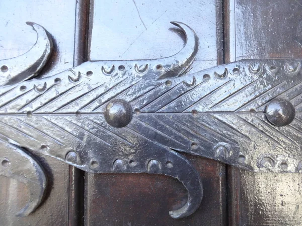 Ocelové Ornament Staré Dveře — Stock fotografie