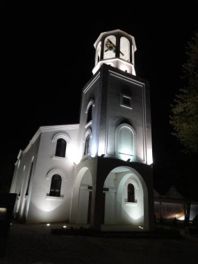 Bulgaristan'ın Nesebar kentinde ki Bir Kilisenin Gece Manzarası