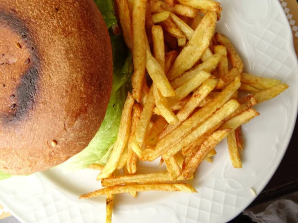 Birger Con Papas Fritas — Foto de Stock