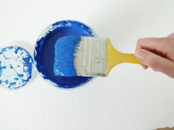 Pittura Con Colore Blu — Foto Stock