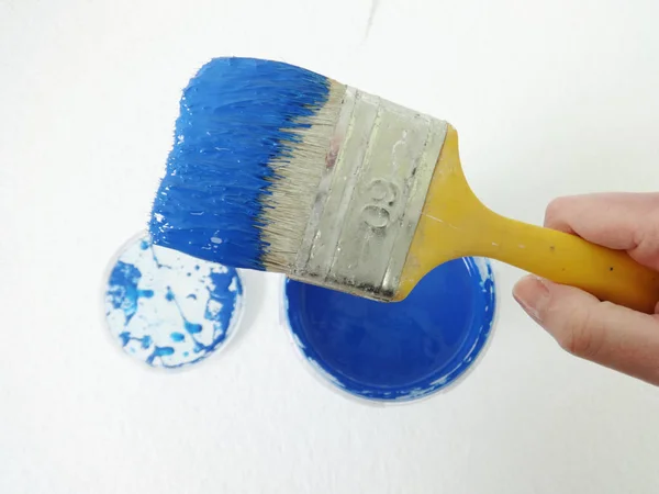 Pintura Con Color Azul —  Fotos de Stock