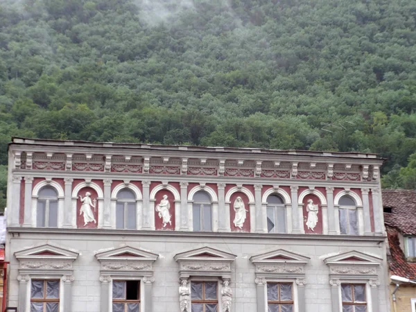Fasada Starej Rumuńskiej Architektury — Zdjęcie stockowe