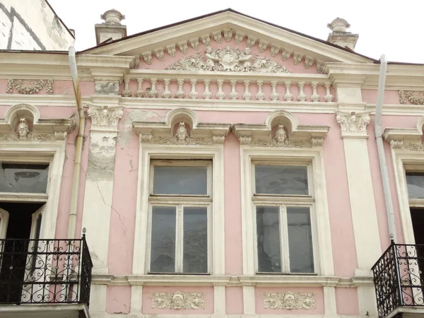 Starego Europejskiego Stylu Vintage Budynku Ornamentami Ruse Bulg — Zdjęcie stockowe