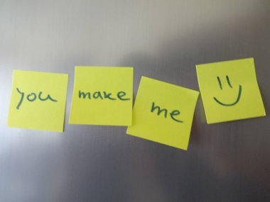 Beni yapışkan not el-Aydın gülümse