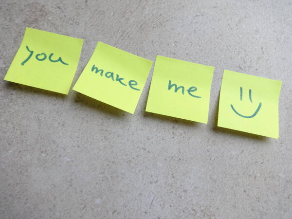 You Make Me Smile Hand-Lettered Sticky Note