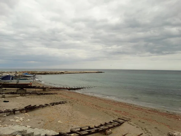 Rybářské Čluny Jetty Dne — Stock fotografie