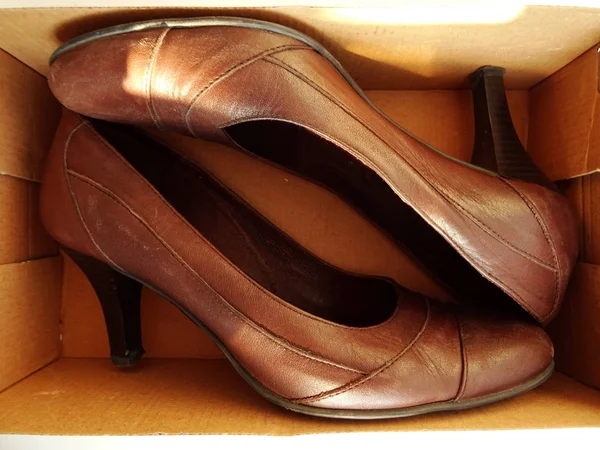 Brown High Heel Shoes in a Box
