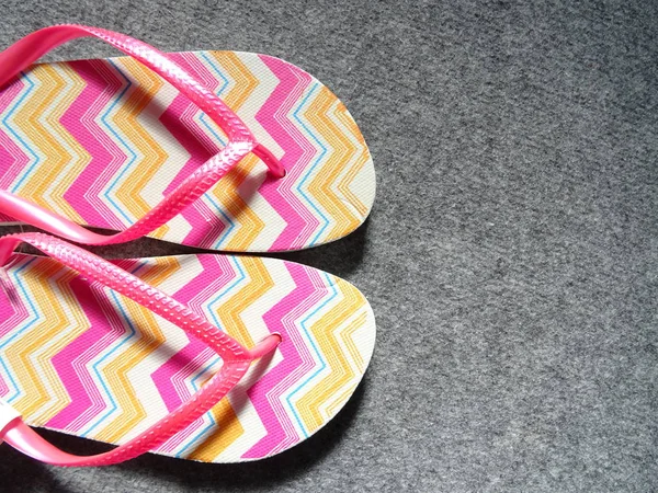 Flip Flops Menina Rosa Zigzag — Fotografia de Stock