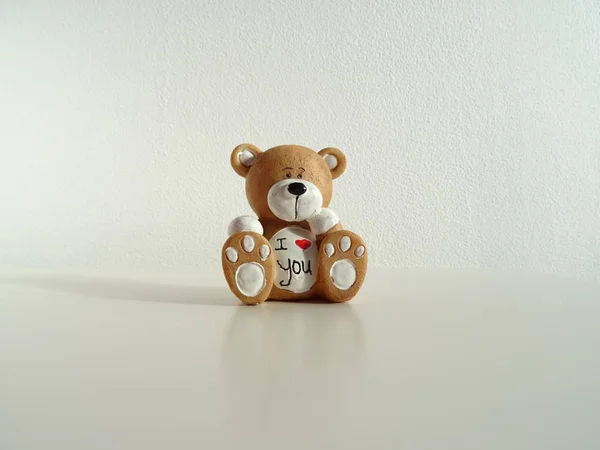 Figura Cerámica Del Oso Peluche Del Amor — Foto de Stock