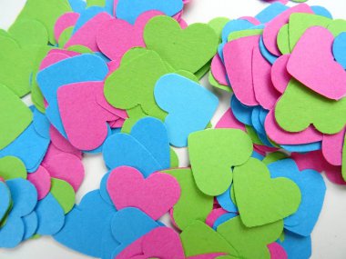 Renkli kağıt kalplerin Mix
