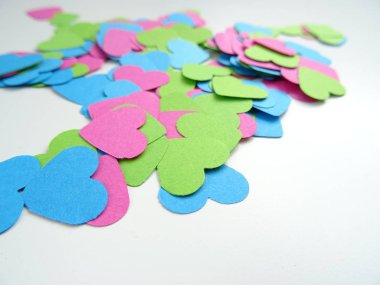 Renkli kağıt kalplerin Mix