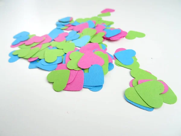 Смесь Разноцветных Бумажных Сердечек — стоковое фото