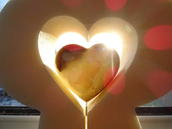 Light Coming Out Heart Hole — Stock Photo, Image