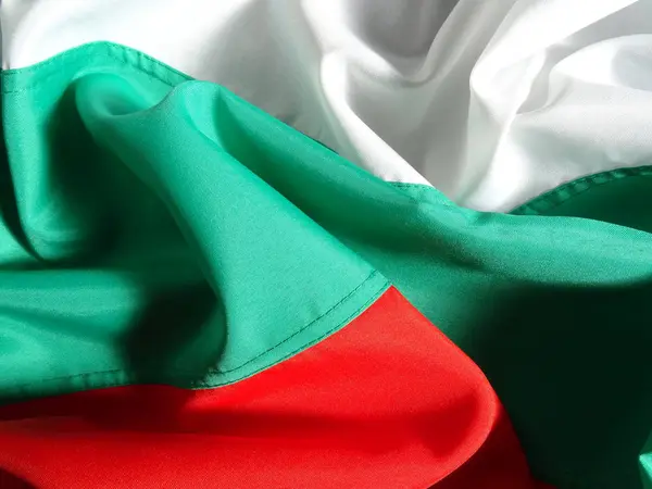 Gerimpelde Nationale Bulgaarse Vlag — Stockfoto