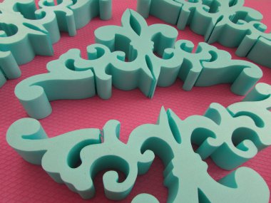 Pembe arka planda soyut Floral 3D Shape