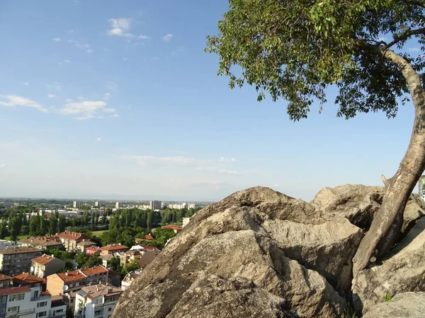 Yukarıdan Cityscape Plovdiv Bulgaristan — Stok fotoğraf