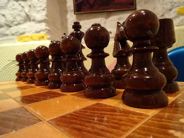 Classic Wooden Chess Board — Stock Photo, Image