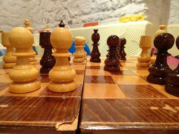 Classic Wooden Chess Board — Stock Photo, Image