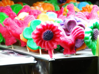 Şeker Çiçeği Lolipopları yakın çekim