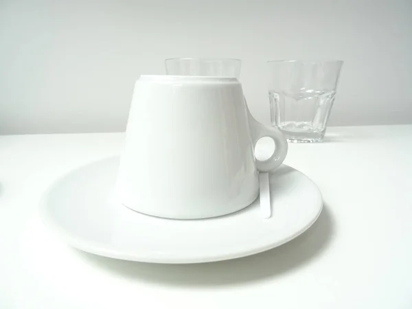 Pusty biały kubek herbaty — Zdjęcie stockowe