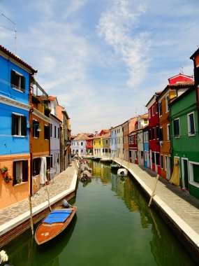 Burano Renkli Ev Faades, İtalya